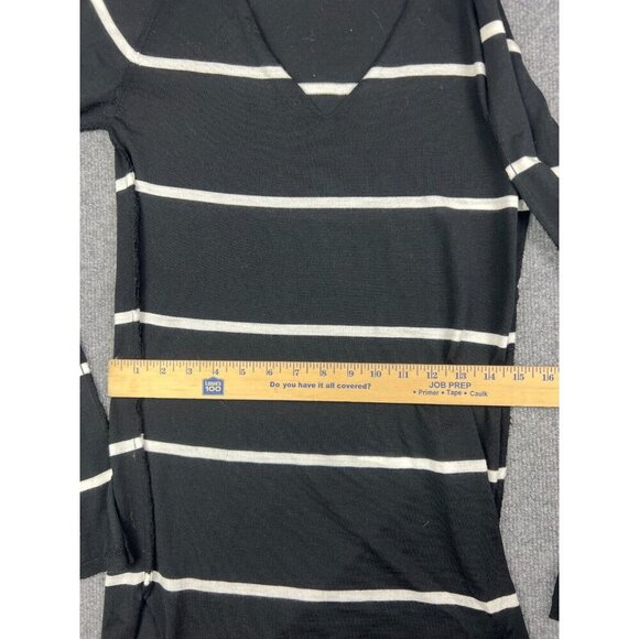 Marni Virgin Wool Dress Women's 14 Black Striped Long Sleeve Made in Italy - Picture 5 of 10